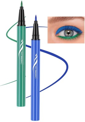 tanvi27 New Waterproof Tip Liquid Eyeliner,Waterproof Blue & Green Sketch Eye Liner 4 g(GREEN, BLUE)