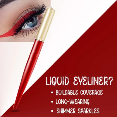 GFSU - GO FOR SOMETHING UNIQUE Red Shiny Diamond Liquid Eyeliner for Long Lasting Stay 1.5 ml(Red)