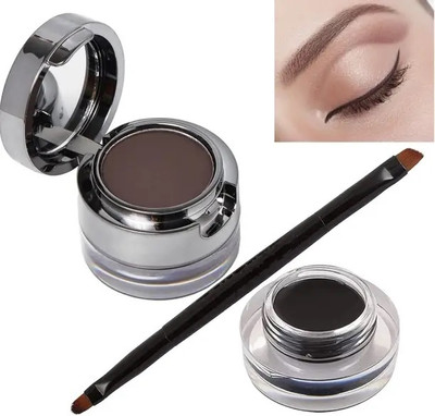 EVERERIN Gel Kajal Cake & Eyeliner 2in1 With Dual Side Applicator 1 7 g(black)