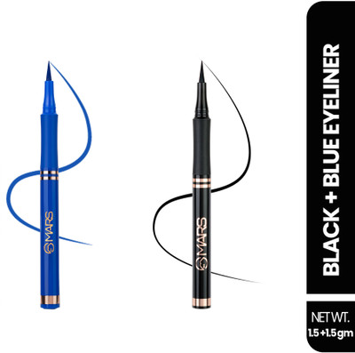 MARS Ultra Fine Smudge and Water Proof Sketch Eyeliner 3 g(Black and Blue)