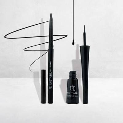Metabu All-in-One Eye Makeup Combo Intense Kajal & Glossy Liquid Liner 0.3 g(BLACK)