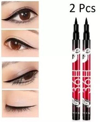 DARVING EyeLiner Water & Smudge Proof 36 Hour Long Lasting Liquid Pack of 2 pc EyeLiner 5 g(BLACK)