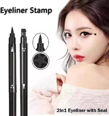 HUZURLU super Eyeliner Star Pattern 2 in 1 star eyeliner finish liner 10 ml(black)