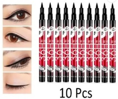 Jollity Beauty Water & Smudge Proof 36 Hour Long Lasting Liquid EyeLiner Pack of 9 2.5 g(Black)