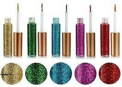 DR.HONEY Best Glitter Eye Liner (Pack of 6) 10.2 ml(MULTI COLOR)