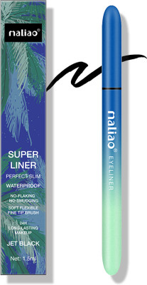 maliao Long Lasting Waterproof Perfect Slim Jet Black Super Eyeliner 1.5ml 1.5 ml(Black)
