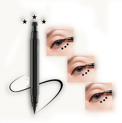 KAIASHA 2 IN 1 BLACK EYELINER STAR AND SIMPLE SHAPE 10 g(BLACK)