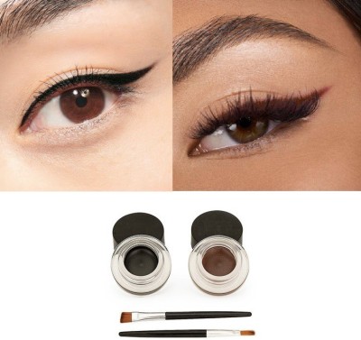 SEUNG 24H Long-lasting Black & Brown Eyebrow Eyeliner Cream Makeup Set Waterproof 6 g(BLACK, BROWN)