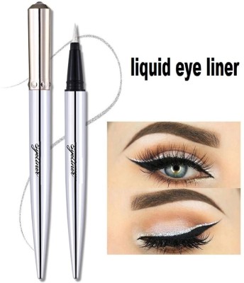 GFSU - GO FOR SOMETHING UNIQUE New Shiny Diamond Liquid silver Eyeliner for Long Lasting Stay 1.5 g(black)