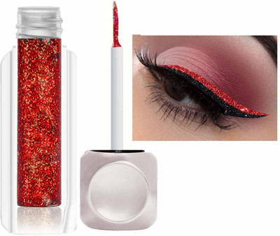 YAWI Liquid Waterproof Red Glitter Eyeliner Metallic Shimmer Eyeshadow 3.5 g(Ruby)