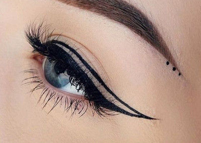 HUZURLU Original Waterproof Liquid Coloured Pen Sketch Eyeliner (Black) 1.5 ml(BLACK)