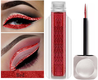 manasona Smudge proof Glitter Liquid Eyeliner Red 3.5 g(Red)