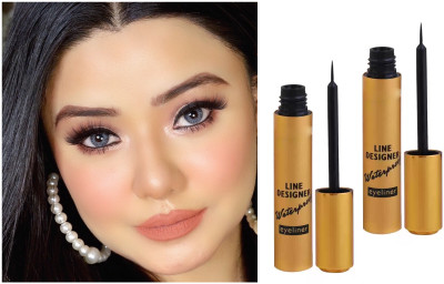 tanvi27 LONG LASTING & WATER PROOF BLACK LIQUID EYELINER Combo 16 ml(GOLD)