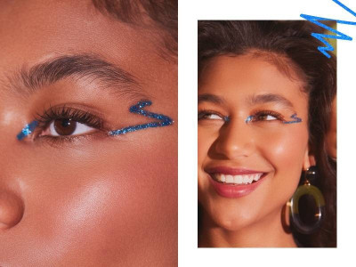 Yuency Glitter shimmer blue eye liner water proof 5.5 ml(blue)