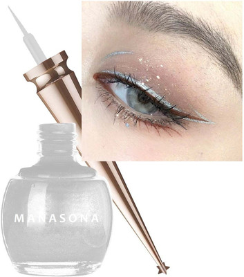 manasona Slver Shiny Bold Water Resistant Long-Lasting Glitter Eyeliner 5 ml(Silver)