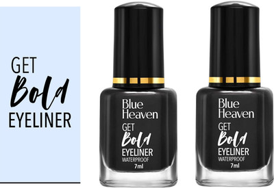 BLUE HEAVEN Get Bold Eyeliner Waterproof Black Diamond 7 ml pack 2 aq 14 ml(BLACK)
