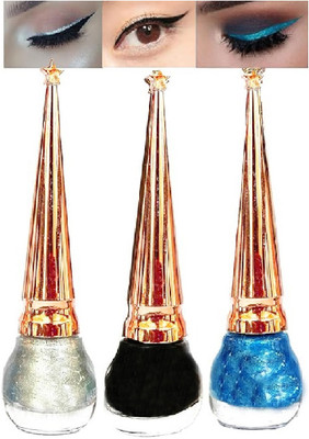 Bigwig Smudge Pr@@f Liquid Glitter Eyeliner Set of 3, (21ml) Multicolors 21 ml(MULTICOLOR)