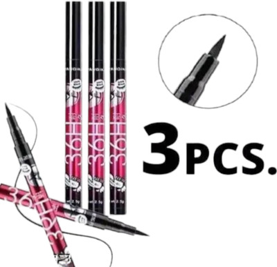 BRM TRADERS 3 pcs 36H Long-lasting Black Waterproof Sketch Eyeliner 8 g(Black)