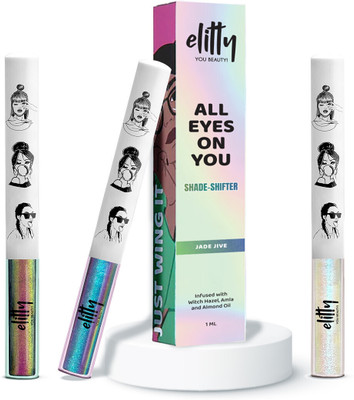 Elitty Ombre Holographic Waterproof Liquid Eyeliner Combo | Lasts Upto 12 Hours 3 ml(Neon Nights Combo)