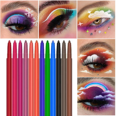 NADJA 12 Colors Matte Creamy Long Lasting Colorful Eyeliner 18 g(MULTICOLOR)