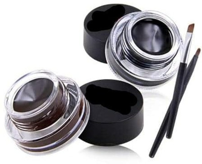 Galm Bazaar 2 in 1 Brown & Black Gel Eyeliner Make Up Water-proof Smudge-proof 6 g(black, brown)