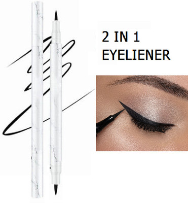 GABBU 2 IN 1 PROFESSIONAL WATER PROOF SMUDGE PROOF BEST EYELINER BLACK 1.5 ml(BLACK)