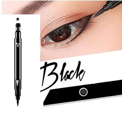 SHENYCOLORS new 2 IN 1 BLACK EYELINER STAR AND SIMPLE SHAPE (PACK OF 1) 10 g(BLACK)