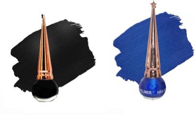 Bigwig Waterproof Long Lasting Eyeliner pack of 2, 12 ml(Matt black & Glitter Blue) 6 ml(Matt Black, Glitter Blue)