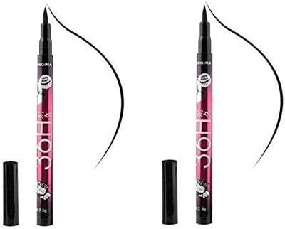 Myst beauty 36H Eyeliner Pencil Eye Liner,Water Resistant, (Black) (pack of 2) 2 ml(Black)