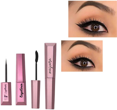RED4 Liquid Just line it eyeliner pack of 1+ just line it mascaa pack of 1 10 g(Black)