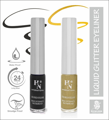 HIGHLIGHT NAILS HN-EL1-CB (EL1-03 ) ( EL1-07) 6 ml(BLACK::GLITTER GOLDEN)