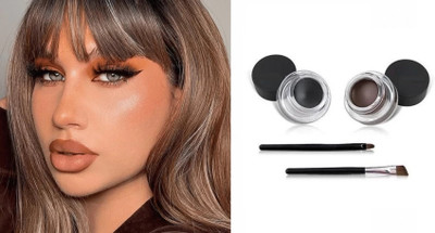 Sheny smooth Long Lasting Gel EyeLiner 2 in 1 Eyeliner Brush 8 ml(multicolors)