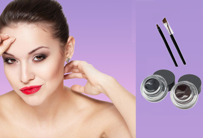 SHENYCOLORS GEL EYELINER WITH 2 TWO BRUSHES / EASY TO APPLY / LONG LASTING - ( 8 ML ) 8 ml(BLACK, BROWN)
