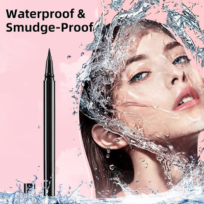 AMOSFIA Jet Black Bold Felt Tip Eyeliner Long Lasting Smudge Proof Eyeliner 5 g(Deep Black)