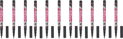 WEEPER Long Lasting And Waterproof 36H Jet Black Eyeliner Pen(Pack of 11) 10 ml(Black)