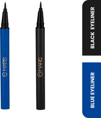 MARS City Strokes Charming Eyes Liquid Eyeliner Smooth Glide Long-lasting Eyeliner 2 ml(BLACK+BLUE)