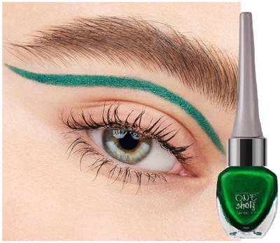 AEPRUY Green Color Liquid Eyeliner Metallic Shimmery Glitter Intense Pigment 6 ml(METALLIC GREEN)