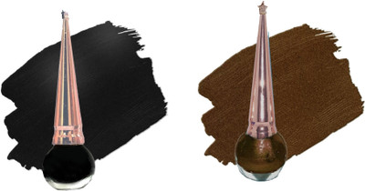 Bigwig Liquid Longlasting Waterproof eyeliner :stay 12 18hours (Black Brown) pack of 2 9.5 ml(multicolour)