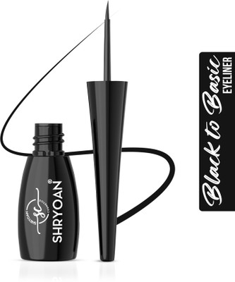 Shryoan Super Flow Eyeliner | Highly Pigmented | Upto 24 hrs | Smudge Proof & Waterproof 6 ml(Black)
