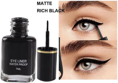 Luster Shine Intense Mate Finish, Fine Tip for Precise Smooth Application Eyeliner 7 ml(Black)