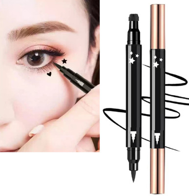AGLEY Best 2 in 1 Eyeliner Pen Waterproof with Makeup Star Shape Stamp Double Heads 10 g(black)