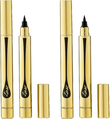 NG MART GOLD EYELINER PEN FOR 24hr LONG LASTING EYLINER PEN (BLACK) PACK OF - 2 40 g(BLACK)