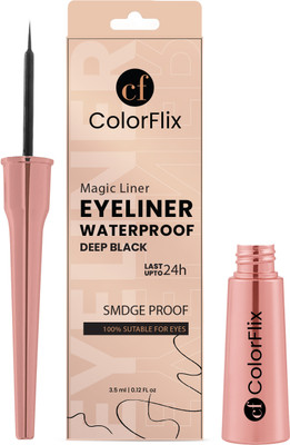 ColorFlix Long Lasting Waterproof Eyeliner with Smudge Proof Formula for Bold Eye Look 7 ml(Black)
