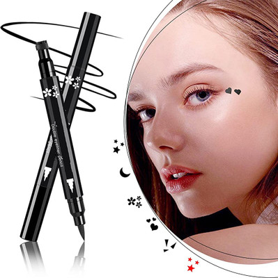 KA-KAIASHA Best Long Lasting Eyeliner With Star Moon and Flower Pattern Tattoo 10 g(BLACK)