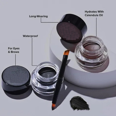 nn BROWN WITH BLCK NEW EYELINER GEL LOOK PERFECT PACK OF 2 6 g(Multicolor)