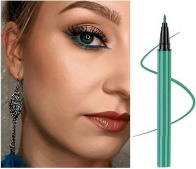 FLORERO Colorful Waterproof Tip Liquid Eyeliner,Waterproof Formula Green Pen Eye Liner 3 g(green)