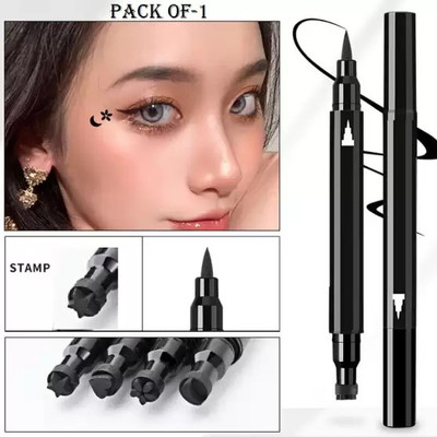 GFSU - GO FOR SOMETHING UNIQUE 2 IN 1 BLACK EYELINER STAR AND SIMPLE SHAPE PACK OF -1 10 g(black)