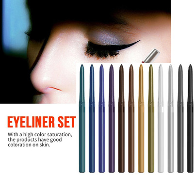 Amaryllis 12PCS Colorful Eye Liner Pencil Pigment Eyeliner Pen Set Eyeliner 24 g(Multicolor)