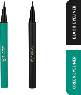 MARS City Strokes Charming Eyes Liquid Eyeliner Smooth Glide Long-lasting Eyeliner 2 ml(BLACK+GREEN)