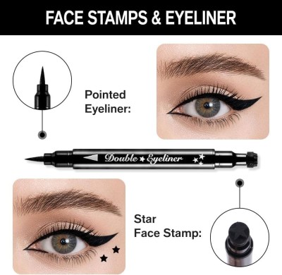 Neycare Liquid Eyeliner Stamps,Double-Side Seal Waterproof Eyeliner Pen,Long-lasting 3 ml(Black)